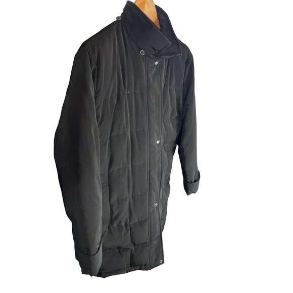 Centigrade Black Quilted Long Down Blend Filled Full Zip Coat Sz XL - Picture 3 of 14